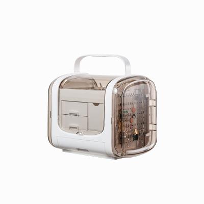 China Viable hot sale portable jewelry storage box for travel large capacity multi-layer waterproof dustproof plastic box for sale