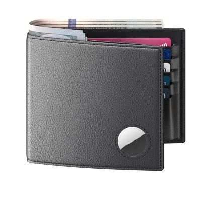 China Wholesale Minimalist Style Pocket Business AirTag+antimagnetic Protection Slim Leather Wallet for sale