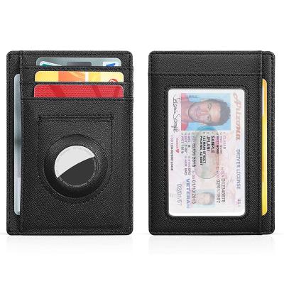 China Minimalist Slim RFID Security Blocking Custom Leather Credit Card Holder Wallet With Airtag for sale