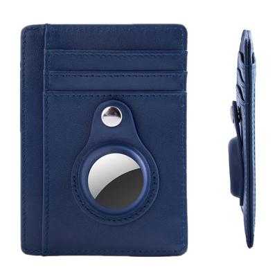 China Safety Super Slim Minimalist airtag wallet case holder RFID blocking credit card holder wallet with front pocket for sale