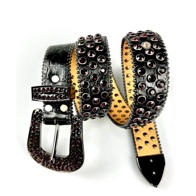 China Bling fashion amazon rhinestone leather belt bling western rhinestone belt cowgirl rhinestone waist belt men for women bbsimonare rhinestone belt for sale