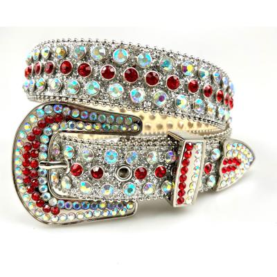 China Bling Crystal Unisex Leather Rhinestone Waist Cowboy Cowgirl Fashion Amazon Rhinestone Belt Casual Belt For Women Men for sale