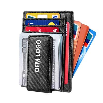 China Slim RFID Security Blocking Credit Card Holder Wallet with Strong Magnetic Closure for sale