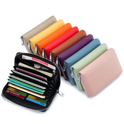 China Fashionable RFID RFID Blocking Colorful Large Capacity Card Holder Purse Ladies Grab Long Wallet Women Zipper Wallet for sale