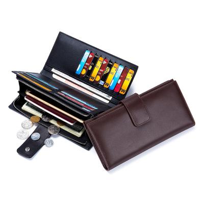 China RFID Women Wallet Long Zipper Genuine Leather Ladies Purses With Card Holder Wallet for sale