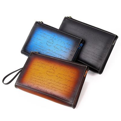 China Japan Fashion Portable Handbag Envelope Style Portable Casual Men's Leather Clutch Bag for sale