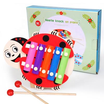 China 5 Scale CPC Xylophone Wooden Toy Preschool Educational Musical Instruments Xylophone Toy for Kids and Toddlers with 2 Mallets for sale