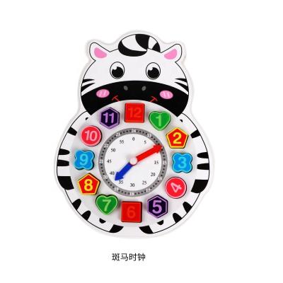 China Improve Kid's Hand Ability Wooden Thread Stringing Lacing Beads Toys Number Time Learning Clock Toy Fine Motor Activities Toy For Child for sale