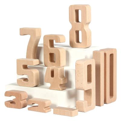 China Educational Toy Set Stacking Blocks Building Block Set Montessori Numbers Building Toy Custom Wooden 1-10 Math Learning Toy For Kids 2 3 4 5 for sale