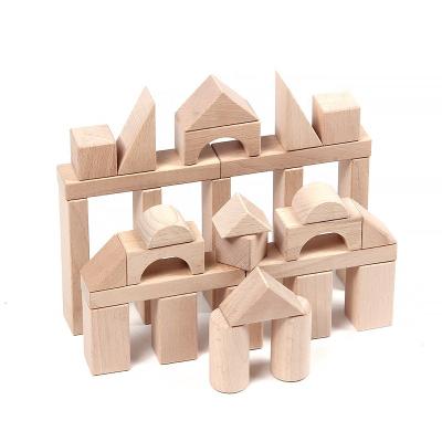 China Construction Toy CPC Wooden 128pcs Geometry Building Blocks Set Stacking Play Building Toys Learning Educational Toy for Kids 2 3 4 5 6 Years Old for sale