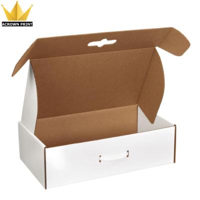 China Recycled Custom White Mailing Materials Mailer Boxes Corrugated Cardboard Carrying Case for sale