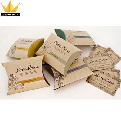 China Recyclable Custom Cheap Eco Friendly Small Size Brown Kraft Paper Pillow Retail Soap Box Packaging for sale