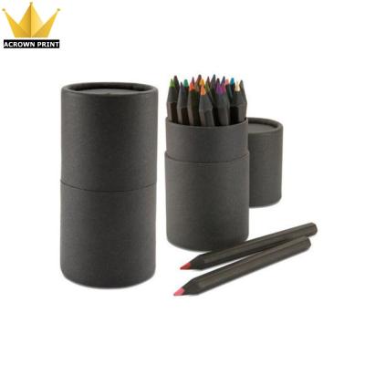 China Recyclable Custom Material Kraft Paper Round Tube Ball Pen / Ballpoint Pen / Pencil Packaging Box for sale