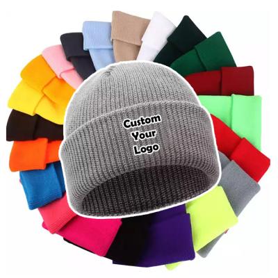 China Wholesale Custom Private Label COMMON Autumn Winter Acrylic Slouchy Hip-Hop Beanie Blank Plain Ski Cap Embroidered Knit Beanie Hat for sale