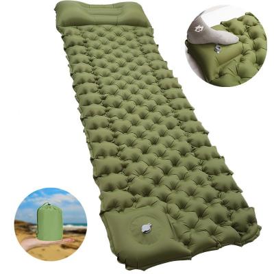 China New Design Durable Lightweight Waterproof Inflatable Rising Built In Nylon Pillow Camping Pad Ultralight Lightweight Sleep Protection for sale