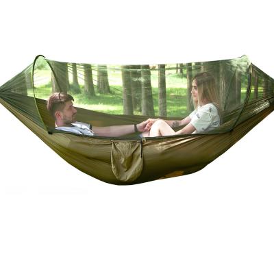 China Durable Adjustable Hammock With Mosquito Net Hammock Outdoor Camping Swings With Well Designed Pockets for sale