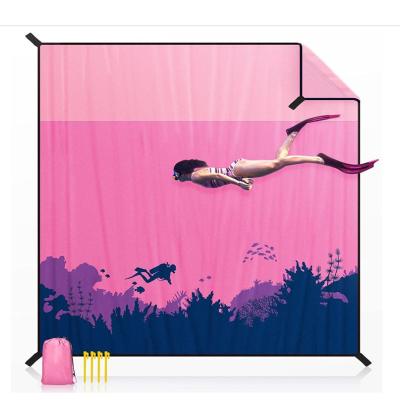 China Best Selling Folded Beach Waterproof Mat Can Customized Sandproof Sandproof Logo for sale