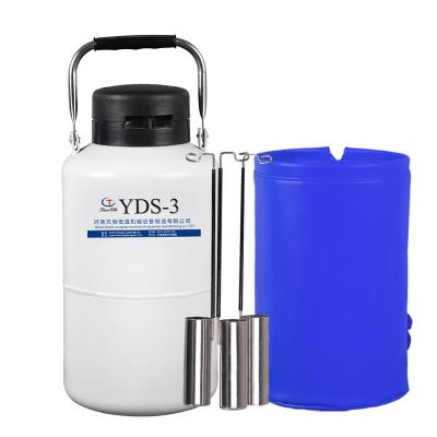 China Low Temperature Insemination Liquid Nitrogen Container Price 3l Cattle Semen Tank 3l Gas Canister Artificial Dewar Vessel Small zu verkaufen