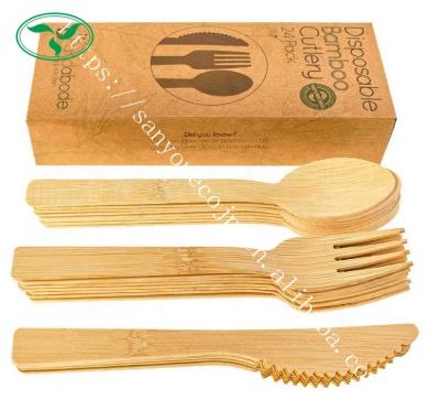 China household & Restaurant Utensils Cutlery Knife Bulk Disposable Bamboo Spoon for Party Travel Camping Takeout Picnic for sale