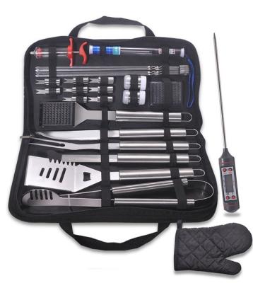 China Easily Cleaned BBQ Hot Sale Set 25 Piece Grill Tools Stainless Steel Combo Grill Set for sale