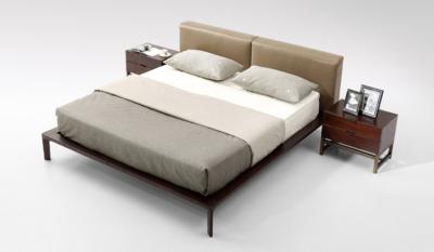 China Estilo moderno simple gris suave tapizado cama de madera doble del conjunto de dormitorio en venta