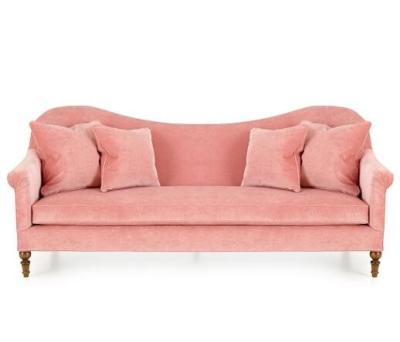 China Freizeit-Hotel-Möbel-Rosa-Gewebe-Sofa, gewöhnliches Größen-Hotelzimmer-Sofa zu verkaufen