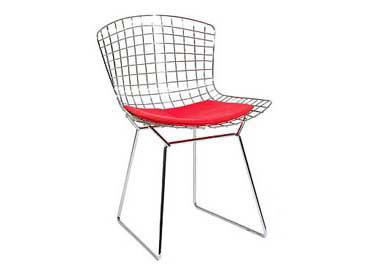 China Harry Bertoia Wire Side Chair , Chromed Powder Black Wire Diamond Chair With Pad for sale