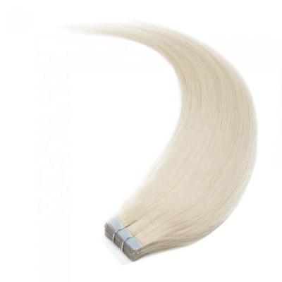 China Virgin Russian Remy Hair Tape In Hair Extensions Tape In Hair Extensions Wholesale Silky Straight Double Wave Blonde for sale