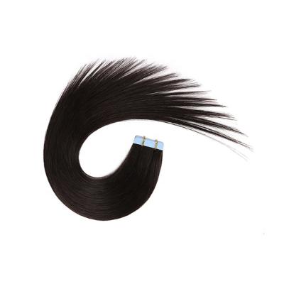 China Pulled Silky Straight Double Wave PU Natural Black Tape Ins 100% Raw European Hair Tape Hair Extensions for sale