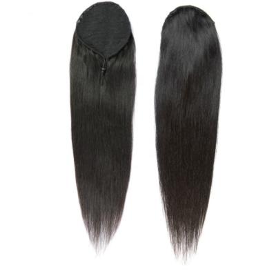 China Silky Straight Wave Natural Wrap Around Ponytail Silky Straight Brazilian Drawstring Hair Ponytail Wholesale for sale