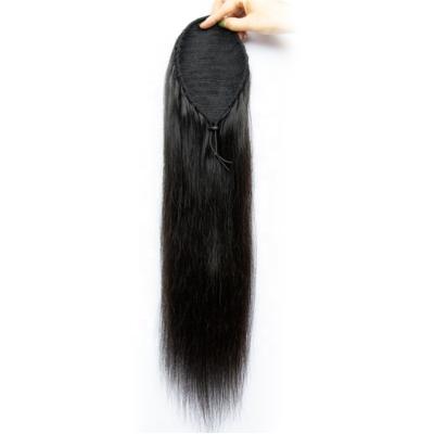 China Wholesale Silky Straight Brazilian Hair Extensions Raw Virgin Human Hair Ponytail Wave Ponytail Extension for sale