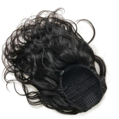 China Natural Raw Brazilian Virgin Hair Natural Wave Drawstring Ponytail Hair For Black Women for sale