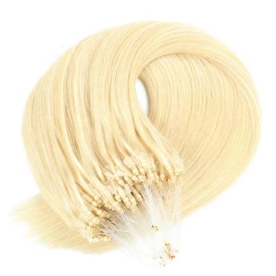 China Blonde Micro Link Hair Extensions Ring Bead Hair Extension Remy Loop Micro Pulled Cheap Silky Straight Double Wave for sale