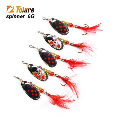 China Metal Tolure 6g 7g 5pcs/set Bait Fishing Metal Spoon Lure Bait For Trout Bass Spoons Small Hard Sequins Spinner Spoon lure for sale