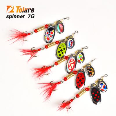 China Metal Tolure 7g New Fishing Sequin Bait Metal Spoon Lure Hard Spinner Paillette blade bait spoon blanks 5pcs per set for sale