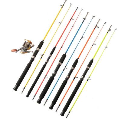 China GlassFIBER Tolure Peche 2 section solid glass fiber fishing surf rods shrimp lure rod fiberglass fishing rod 2.1m 2.4m 2.7m for sale