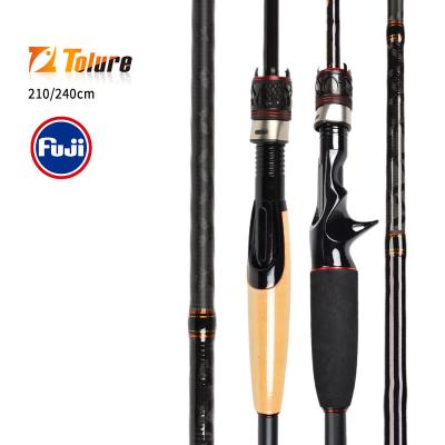 China Carbon Tolure FUJI reel seat 2.1cm 15kg drag force 2 section carbon fiber jigging snakehead game fishing blank jig rod for sale