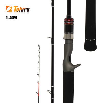 China High carbon fiber Tolure Pesca Peche OEM ODM 1.9m 1.8m 2 Section Sea Fishing Rods Carbon fishing spinning rod casting Slow Pitch Jigging Rod for sale