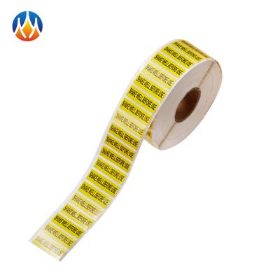 China CUSTOM LOGO FLUORESCENT YELLOW LABEL STICKER self adhesive for sale