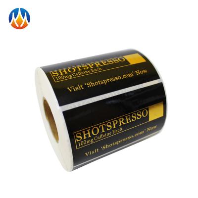 China CUSTOM ADHESIVE ROLL LABEL STICKERS self adhesive WITH GOLD FOIL for sale