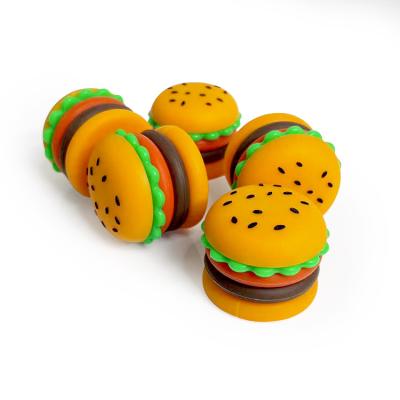 China Hot Sale 5ML Freshness Preservation Hamburger Shape Wax Container Removable Easy Clean Silicone Jar for sale