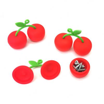 China Freshness Preservation Easy Clean Easy Shipping 10ML Red Wax Cherry Silicone Jar Cherry Silicone Jar for sale