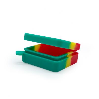 China Fast Shipping 9ML Freshness Preservation Square Covered Lid Silicone Wax Container Eco-friendly Silicone Box for sale