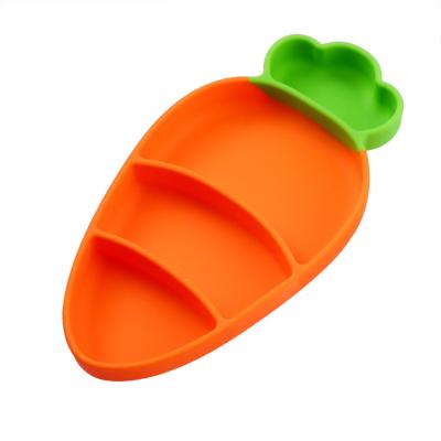 China BPA Free Silicone Compartment Kids Dinner Dish Viable Hot Selling Baby Food Dish Silicone Feeding Dinner Dish for sale