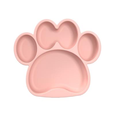 China BPA Food Grade Baby Place Mat Silicone Suction Cup Tray Baby Feeding Bowl Kids Viable Free Cutlery for sale