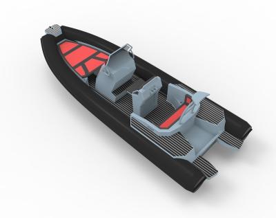 China CE 21ft 6.5m Hypalon V Hull Aluminum Inflatable Aluminum Rib Boat 650 Deep Sport for sale