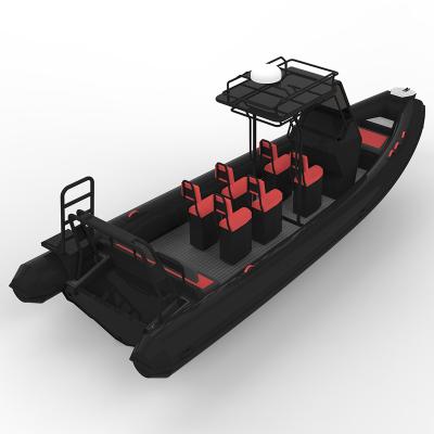 China Aluminum CE8.6m 28ft 19 Person Military Police Patrol Hypalon V Hull Inflatable Aluminum Deep Patrol Rib Boat for sale