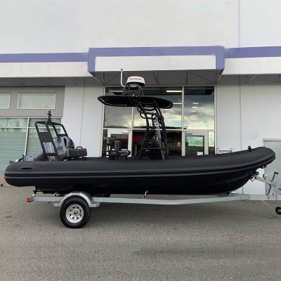 China CE 22ft 6.6m 660cm Pa660 Hypalon V Hull Aluminum Inflatable Aluminum Deep Patrol Rib Boat for sale