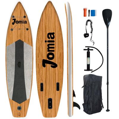 China Jomia 2021 Unisex Popular Design Wood-look Inflatable SUP Stand Up Paddle Board for sale