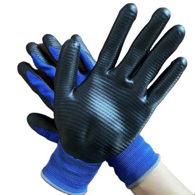 China Comfortable 13 Gauge U3 Zebra Stripe Spandex Foam Nitrile Coated Gloves NBR Working Gloves for sale